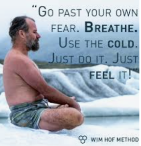Go past your ow fear. Use the cold. Just do it, just feel it - wim hof quote